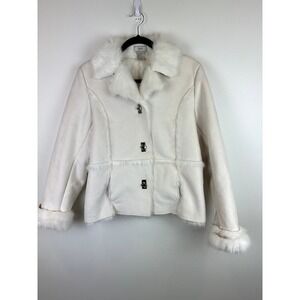 Pre-Loved Y2K Lisa International Fur Trimmed Jacket MED